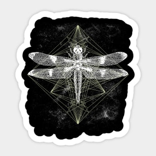 Dragonfly Ornament White Gold Sticker